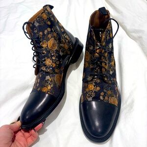 Taft Floral Black and Gold Men's Boots